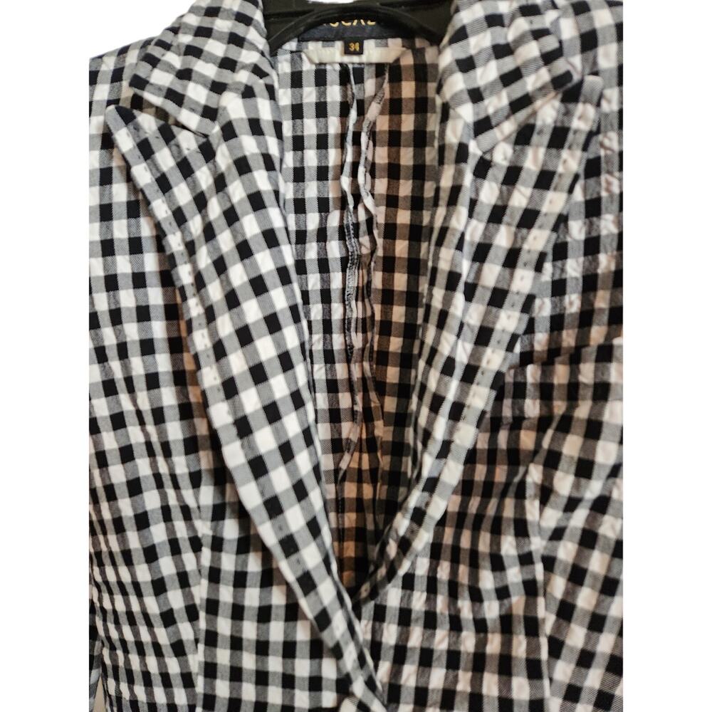 Escada Plaid Cotton Blazer Jacket 34 - Picture 2 of 6